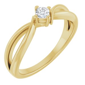 10K Yellow Gold 3x3 mm Cushion Ring Mounting