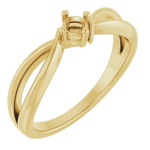 18K Yellow Gold 3x3 mm Cushion Ring Mounting – image 2