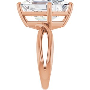 18K Rose Gold 14x10 mm Emerald Ring Mounting – image 7