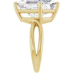 14K Yellow Gold 14x10 mm Emerald Ring Mounting – image 7