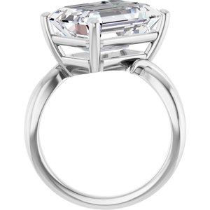 Platinum 14x10 mm Emerald Ring Mounting – image 3