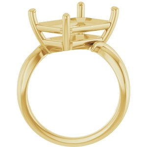 14K Yellow Gold 14x10 mm Emerald Ring Mounting – image 4