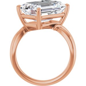 14K Rose Gold 14x10 mm Emerald Ring Mounting – image 3