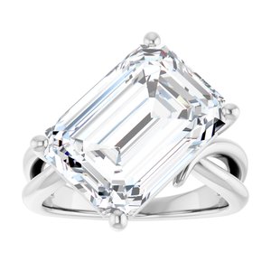 Platinum 14x10 mm Emerald Ring Mounting – image 5