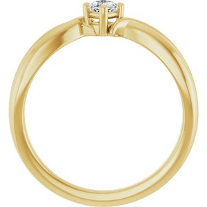18K Yellow Gold 3x3 mm Cushion Ring Mounting – image 3