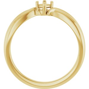 18K Yellow Gold 3x3 mm Cushion Ring Mounting – image 4