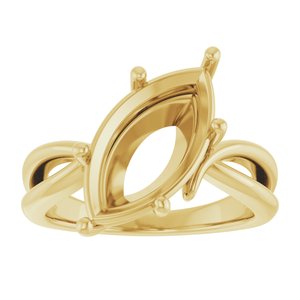 10K Yellow Gold 16x8 mm Marquise Ring Mounting – image 6