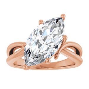 14K Rose Gold 16x8 mm Marquise Ring Mounting – image 5
