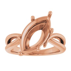 14K Rose Gold 16x8 mm Marquise Ring Mounting – image 6