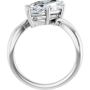 14K White Gold 16x8 mm Marquise Ring Mounting – image 3