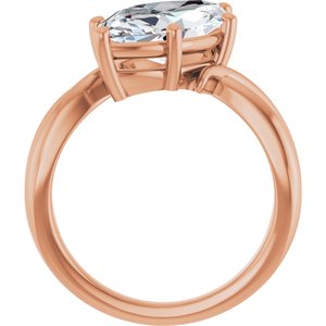 18K Rose Gold 16x8 mm Marquise Ring Mounting – image 3