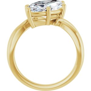18K Yellow Gold 16x8 mm Marquise Ring Mounting – image 3