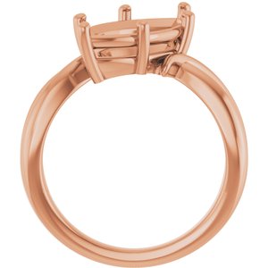 18K Rose Gold 16x8 mm Marquise Ring Mounting – image 4