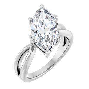 Platinum 16x8 mm Marquise Ring Mounting