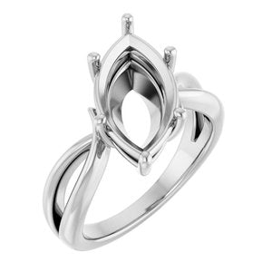 Continuum Sterling Silver 16x8 mm Marquise Ring Mounting – image 2