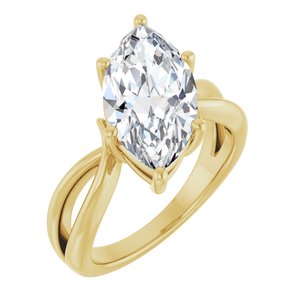 10K Yellow Gold 16x8 mm Marquise Ring Mounting