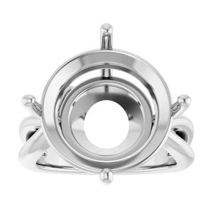 18K White Gold 16 mm Round Ring Mounting – image 6