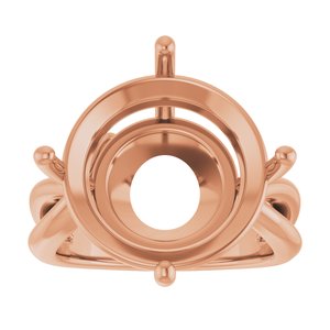 18K Rose Gold 16 mm Round Ring Mounting – image 6