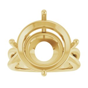 10K Yellow Gold 16 mm Round Ring Mounting – image 6