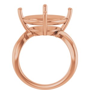 10K Rose Gold 16 mm Round Ring Mounting – image 4