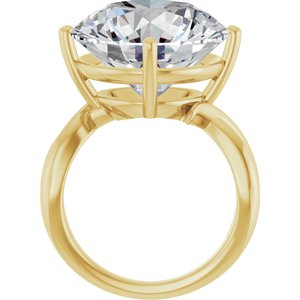 18K Yellow Gold 16 mm Round Ring Mounting – image 3