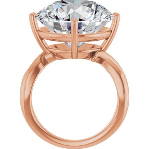 14K Rose Gold 16 mm Round Ring Mounting – image 3