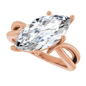 14K Rose Gold 16x8 mm Marquise Ring Mounting – image 8