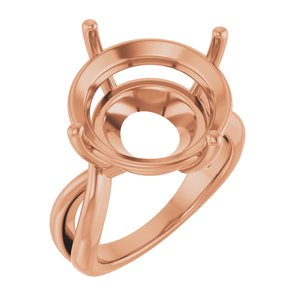10K Rose Gold 16 mm Round Ring Mounting – image 2