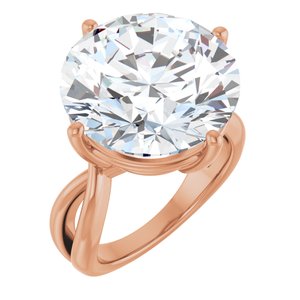10K Rose Gold 16 mm Round Ring Mounting