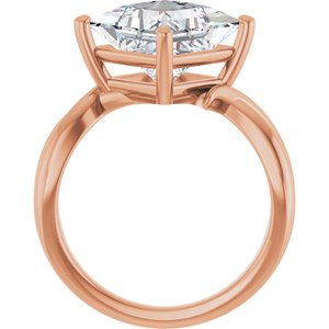 10K Rose Gold 9x9 mm Square Ring Mounting – image 3