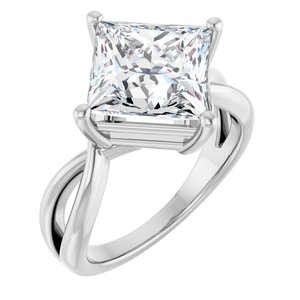 Sterling Silver 9x9 mm Square Ring Mounting