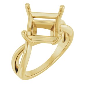 10K Yellow Gold 9x9 mm Square Ring Mounting – image 2