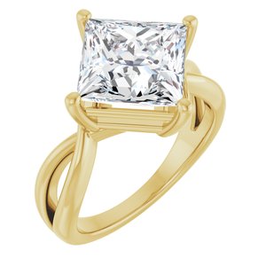 14K Yellow Gold 9x9 mm Square Ring Mounting