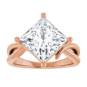 10K Rose Gold 9x9 mm Square Ring Mounting – image 5
