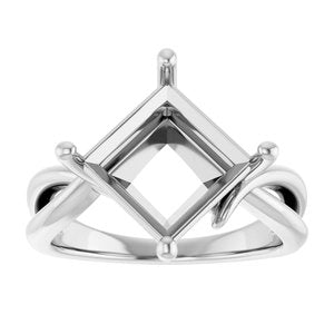 Platinum 9x9 mm Square Ring Mounting – image 6