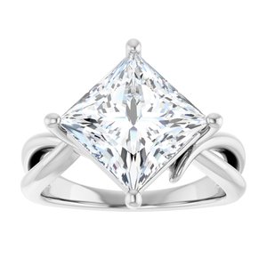 14K X1 White Gold 9x9 mm Square Ring Mounting – image 5