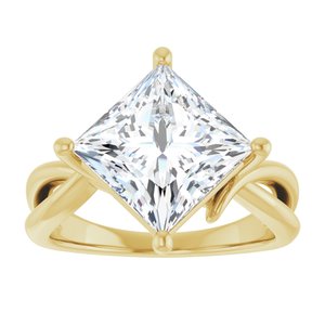 14K Yellow Gold 9x9 mm Square Ring Mounting – image 5
