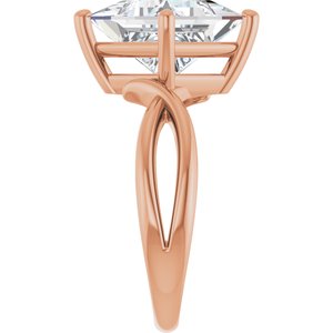 10K Rose Gold 9x9 mm Square Ring Mounting – image 7