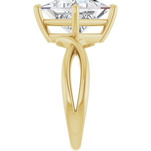 14K Yellow Gold 9x9 mm Square Ring Mounting – image 7