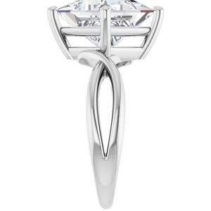 10K White Gold 9x9 mm Square Ring Mounting – image 7