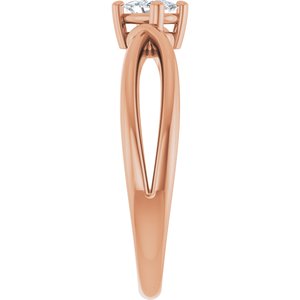 10K Rose Gold 5x3 mm Elongated Cushion Ring Mounting – image 7