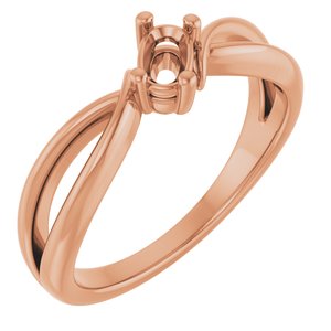 10K Rose Gold 5x3 mm Elongated Cushion Ring Mounting – image 2