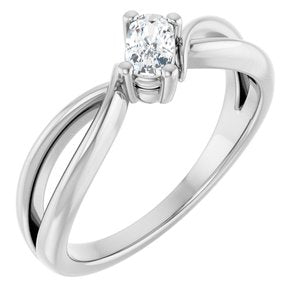 Continuum Sterling Silver 5x3 mm Elongated Cushion Ring Mounting
