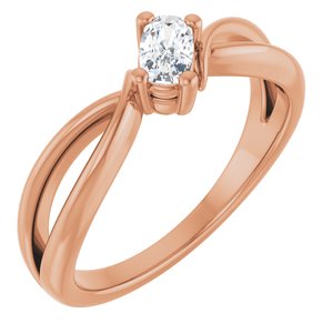14K Rose Gold 5x3 mm Elongated Cushion Ring Mounting