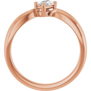 10K Rose Gold 5x3 mm Elongated Cushion Ring Mounting – image 3