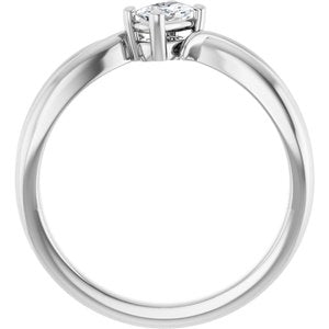 14K White Gold 5x3 mm Elongated Cushion Ring Mounting – image 3