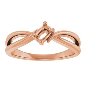 10K Rose Gold 5x3 mm Elongated Cushion Ring Mounting – image 6