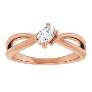 10K Rose Gold 5x3 mm Elongated Cushion Ring Mounting – image 5