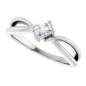 Continuum Sterling Silver 5x3 mm Elongated Cushion Ring Mounting – image 8