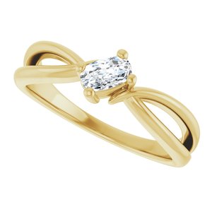 18K Yellow Gold 5x3 mm Elongated Cushion Ring Mounting – image 8